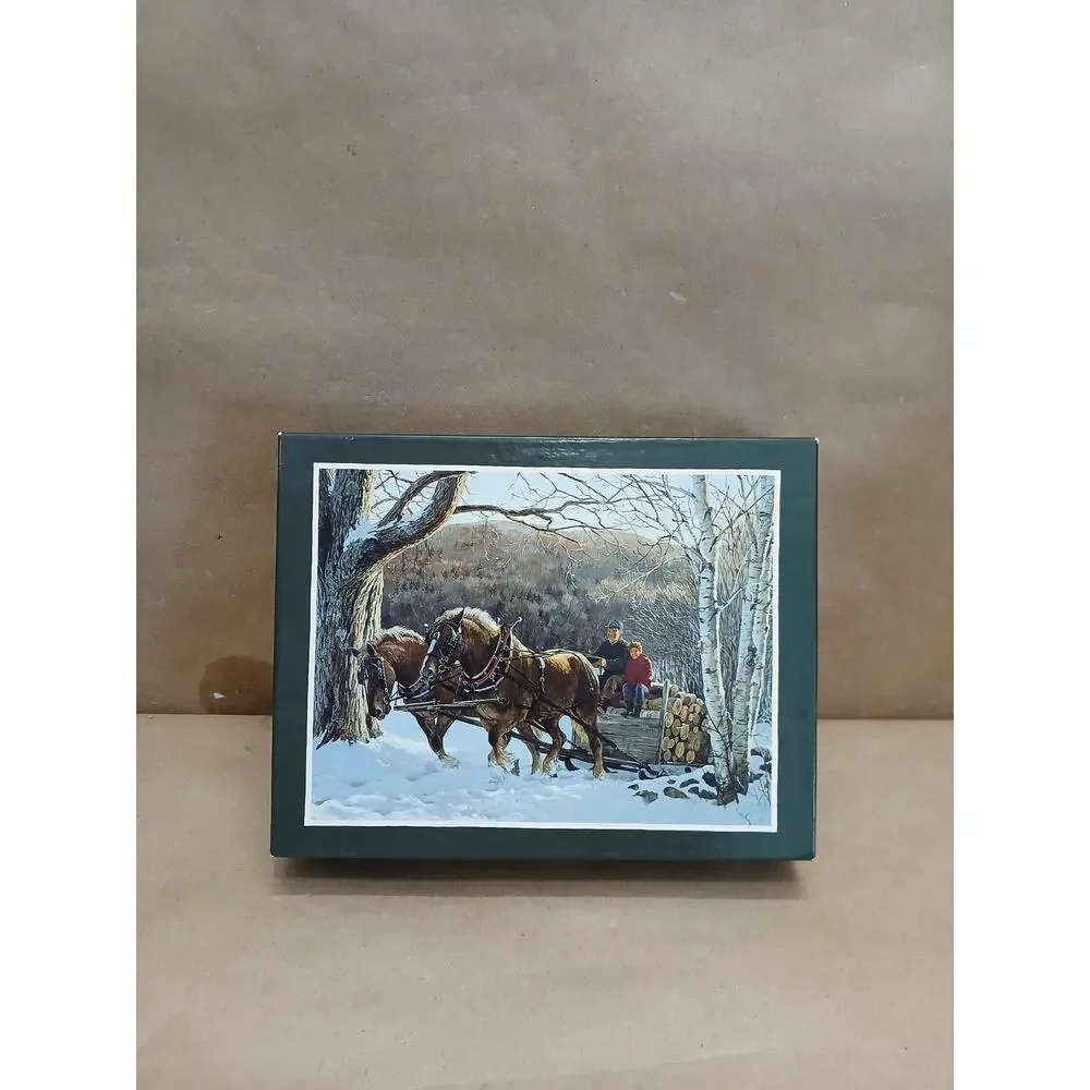 Vintage Bookmark Christmas Cards Persis Clayton Weirs Horses Snow Winter 21 Pack